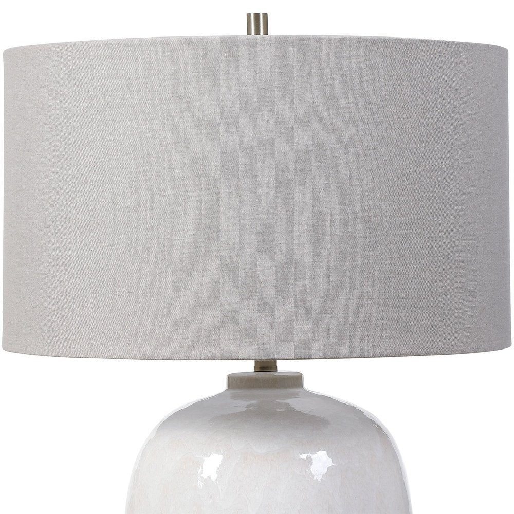 Product photograph of Uttermost Winterscape Glaze Table Lamp In White from Olivia's.