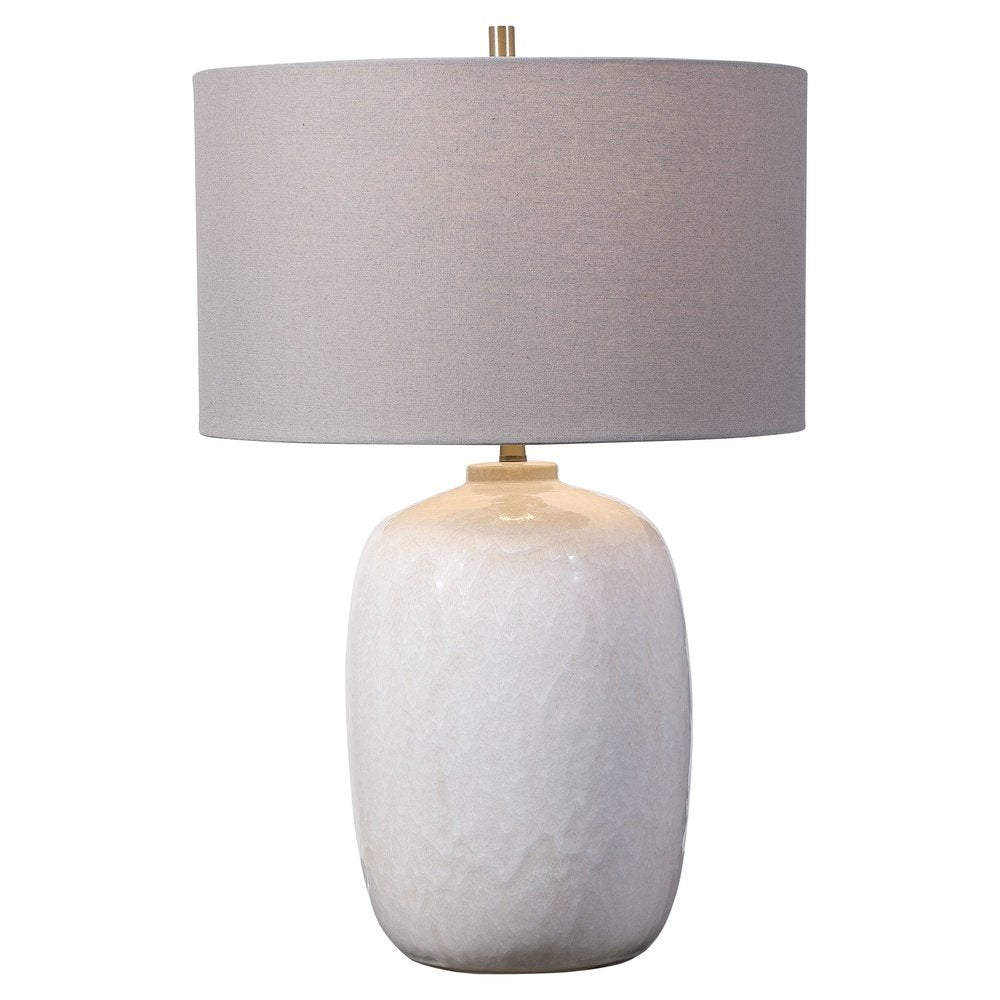 Product photograph of Uttermost Winterscape Glaze Table Lamp In White from Olivia's