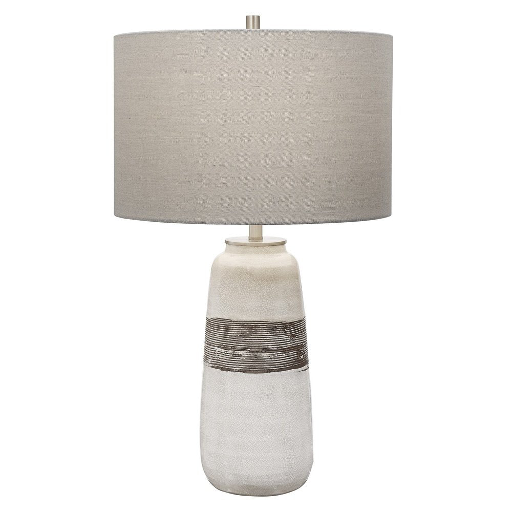 Product photograph of Uttermost Comanche White Crackle Table Lamp from Olivia's