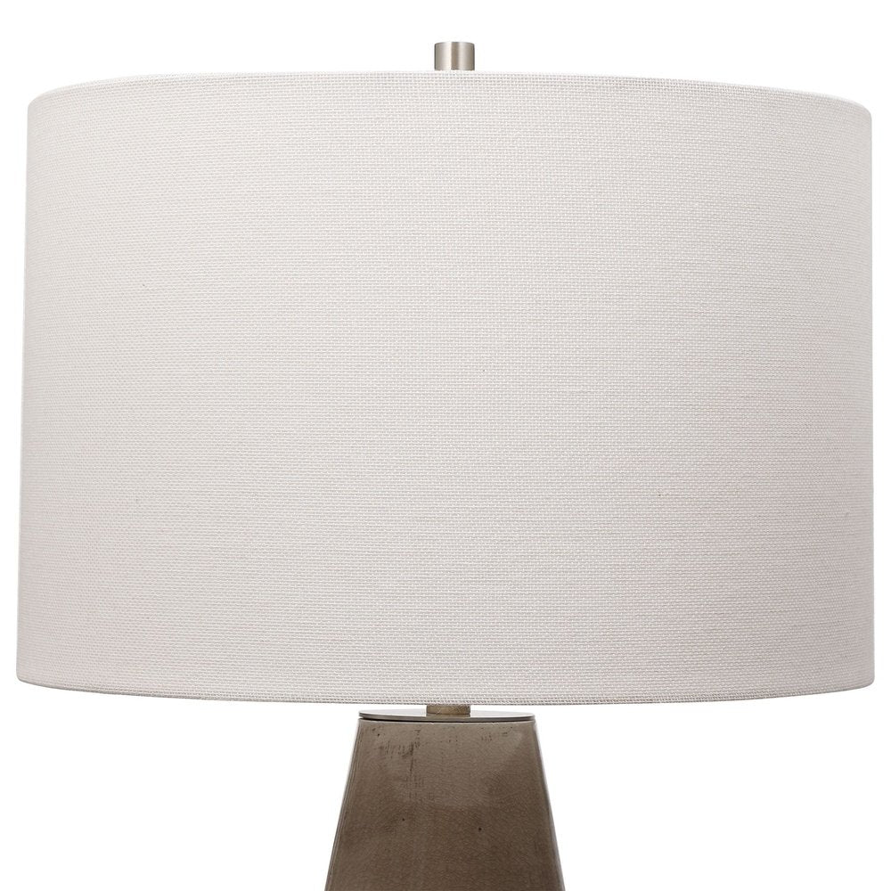 Product photograph of Uttermost Volterra Taupe-gray Table Lamp from Olivia's.