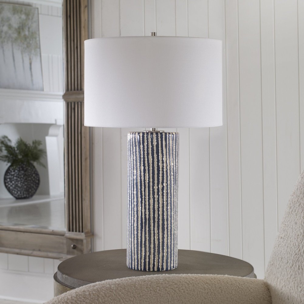 Product photograph of Uttermost Havana Blue Table Lamp from Olivia's.