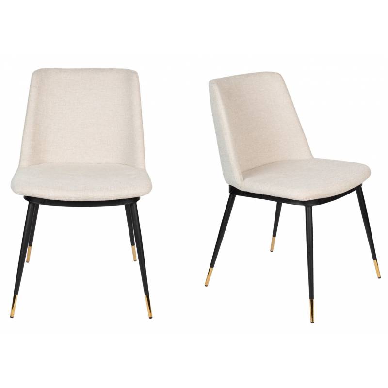 Product photograph of Olivia S Nordic Living Collection Set Of 2 Linus Chair In Beige from Olivia's