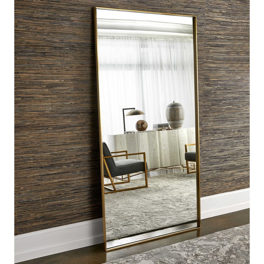 Product photograph of Uttermost Black Label Harland Mirror In Brass from Olivia's.