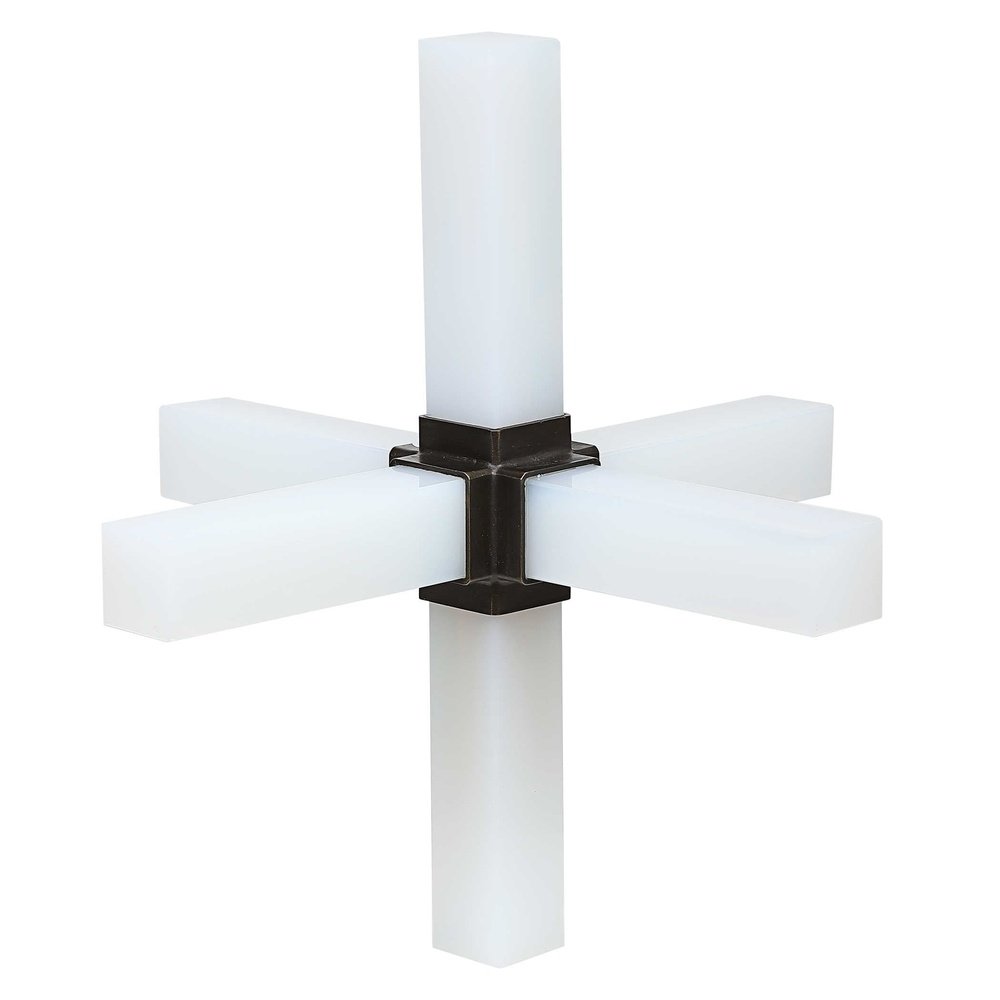 Product photograph of Uttermost Black Label Double Cross Sculpture - Opaline Crystal from Olivia's.