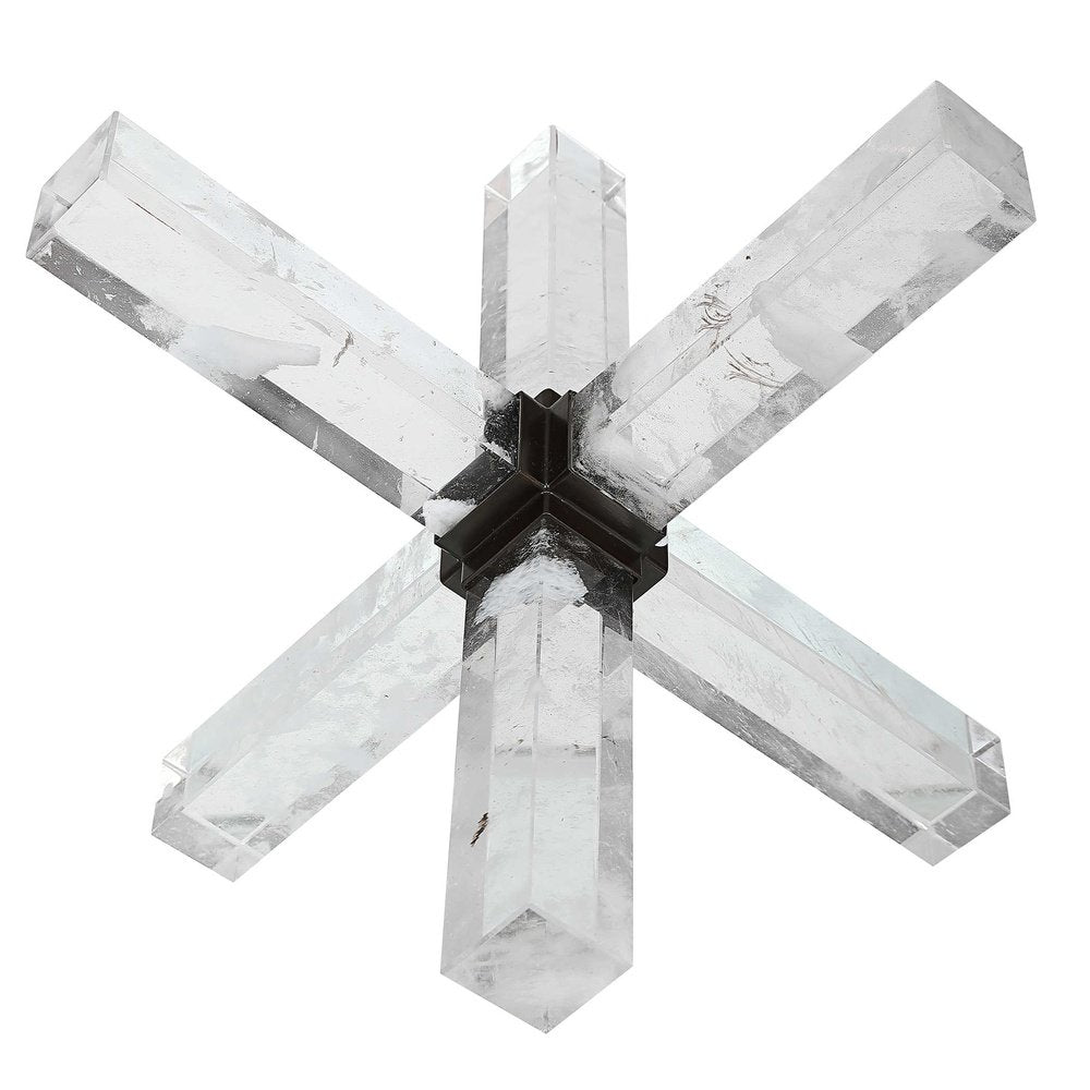 Uttermost Black Label Double Cross Sculpture Faux Quartz Crystal