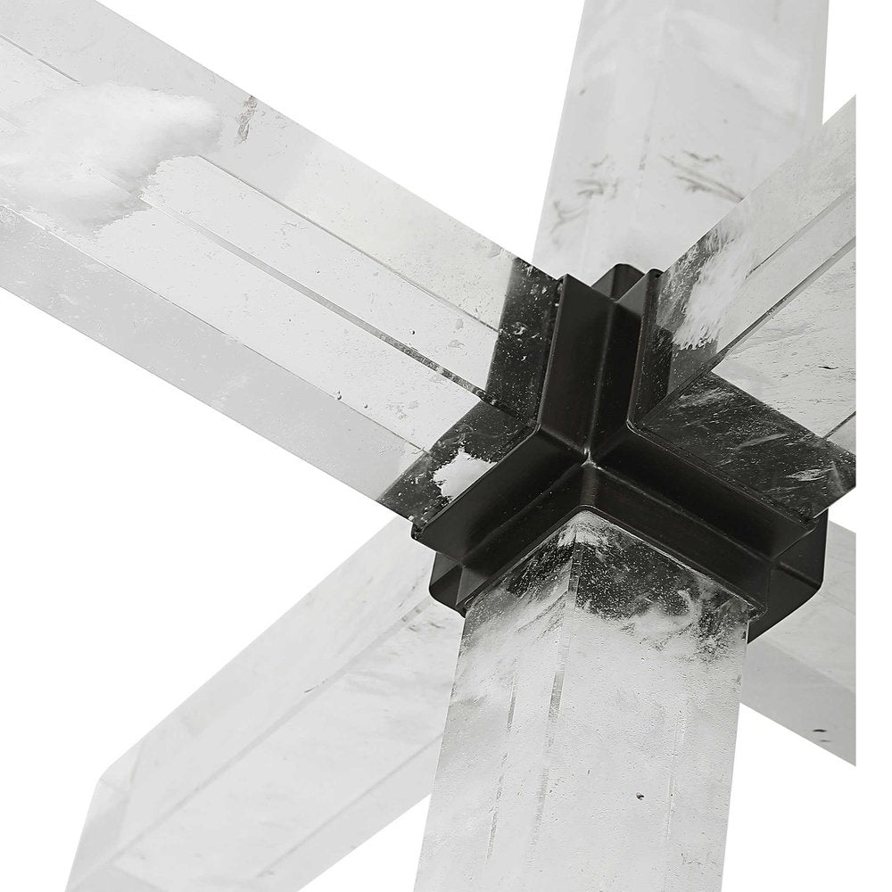Product photograph of Uttermost Black Label Double Cross Sculpture - Faux Quartz Crystal from Olivia's.