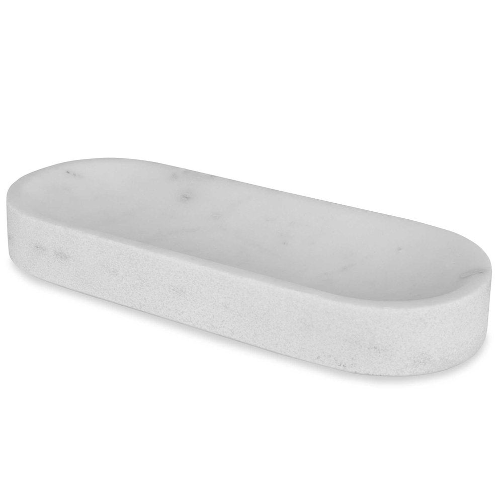 Product photograph of Uttermost Black Label Big Pill Bowl Tray - White Marble from Olivia's.