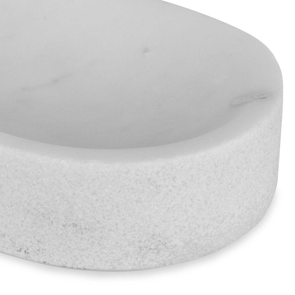 Product photograph of Uttermost Black Label Big Pill Bowl Tray - White Marble from Olivia's.