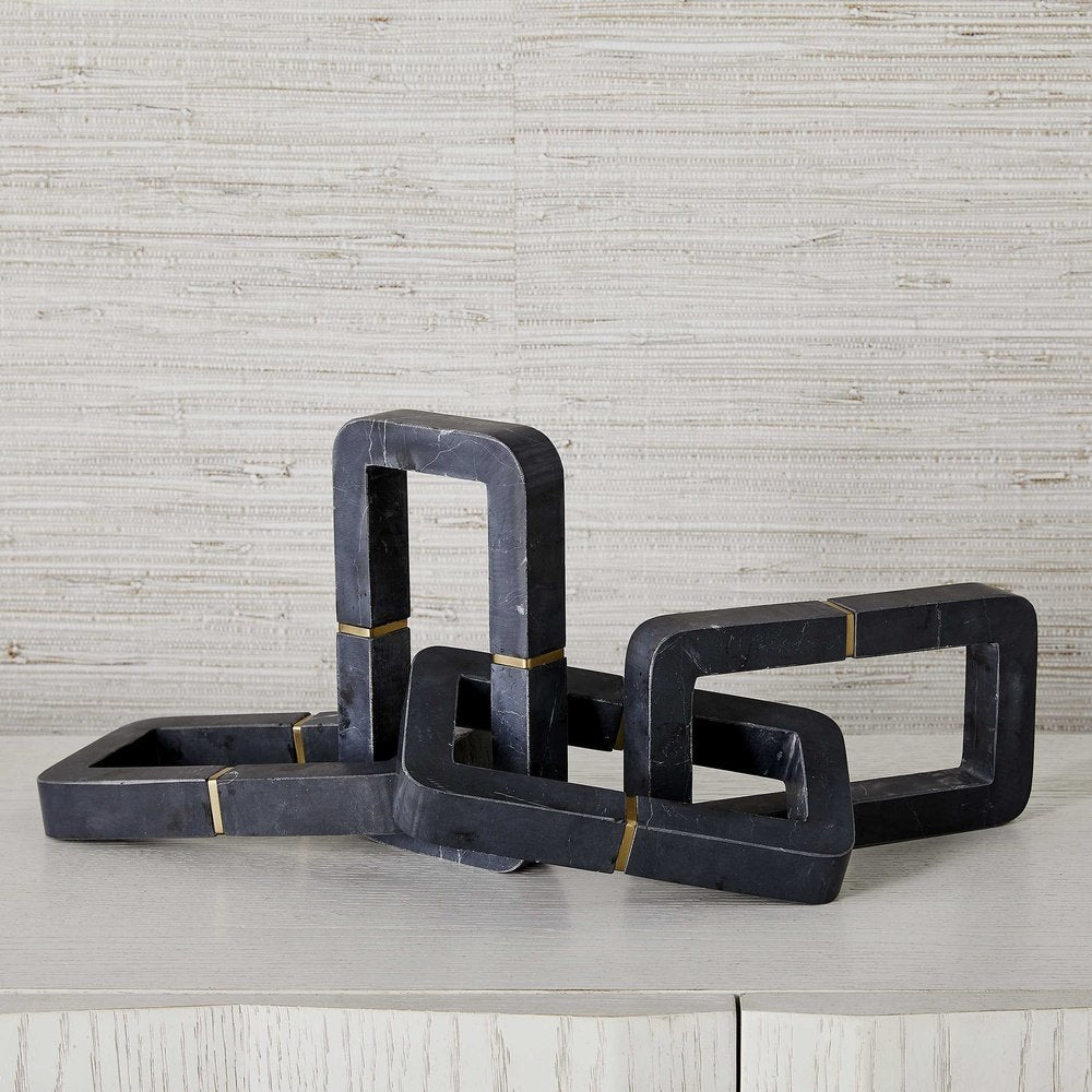 Product photograph of Uttermost Black Label Connection Sculpture - Black And White Marble from Olivia's.