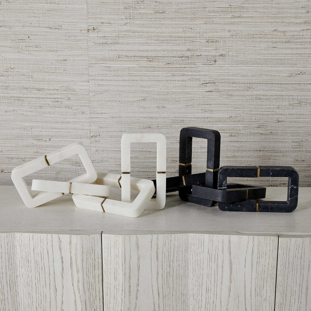 Product photograph of Uttermost Black Label Connection Sculpture - Black And White Marble from Olivia's.