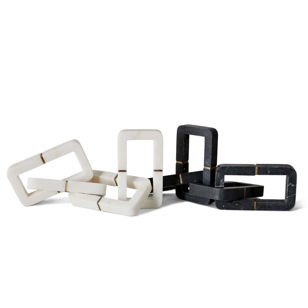 Product photograph of Uttermost Black Label Connection Sculpture - Black And White Marble from Olivia's.