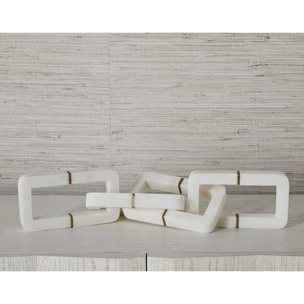Product photograph of Uttermost Black Label Connection Sculpture - White Marble from Olivia's.