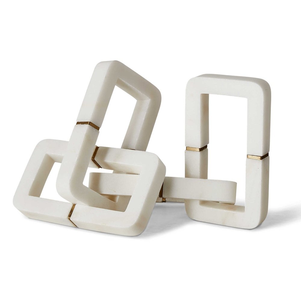 Product photograph of Uttermost Black Label Connection Sculpture - White Marble from Olivia's