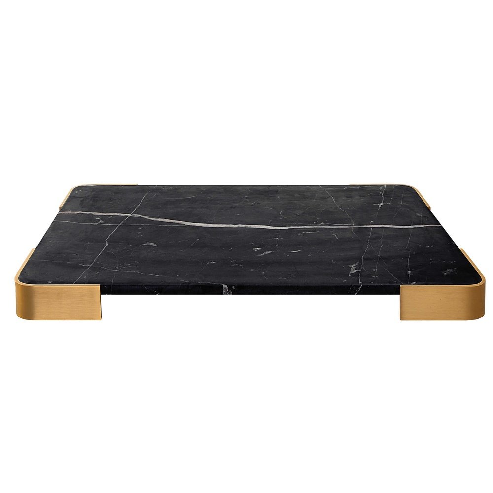Product photograph of Uttermost Black Label Elevated Tray Plateau - Black Marble Large from Olivia's