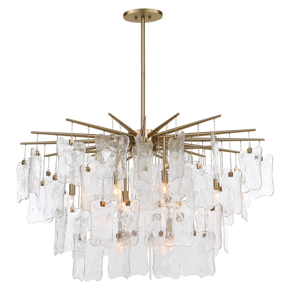 Product photograph of Uttermost Black Label Seeded Shield 8 Light Chandelier from Olivia's.