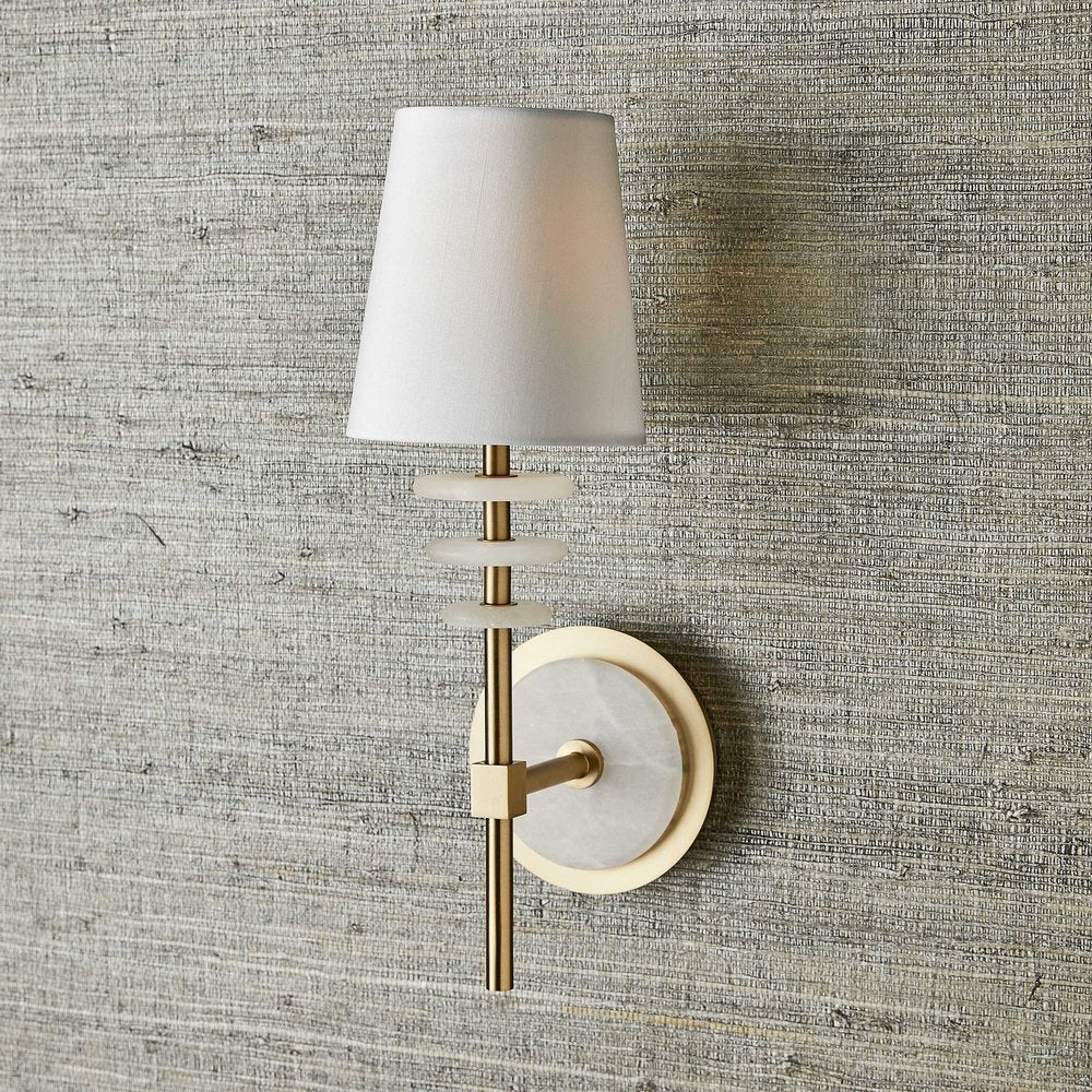 Product photograph of Uttermost Black Label Alabaster Torch Wall Light from Olivia's.