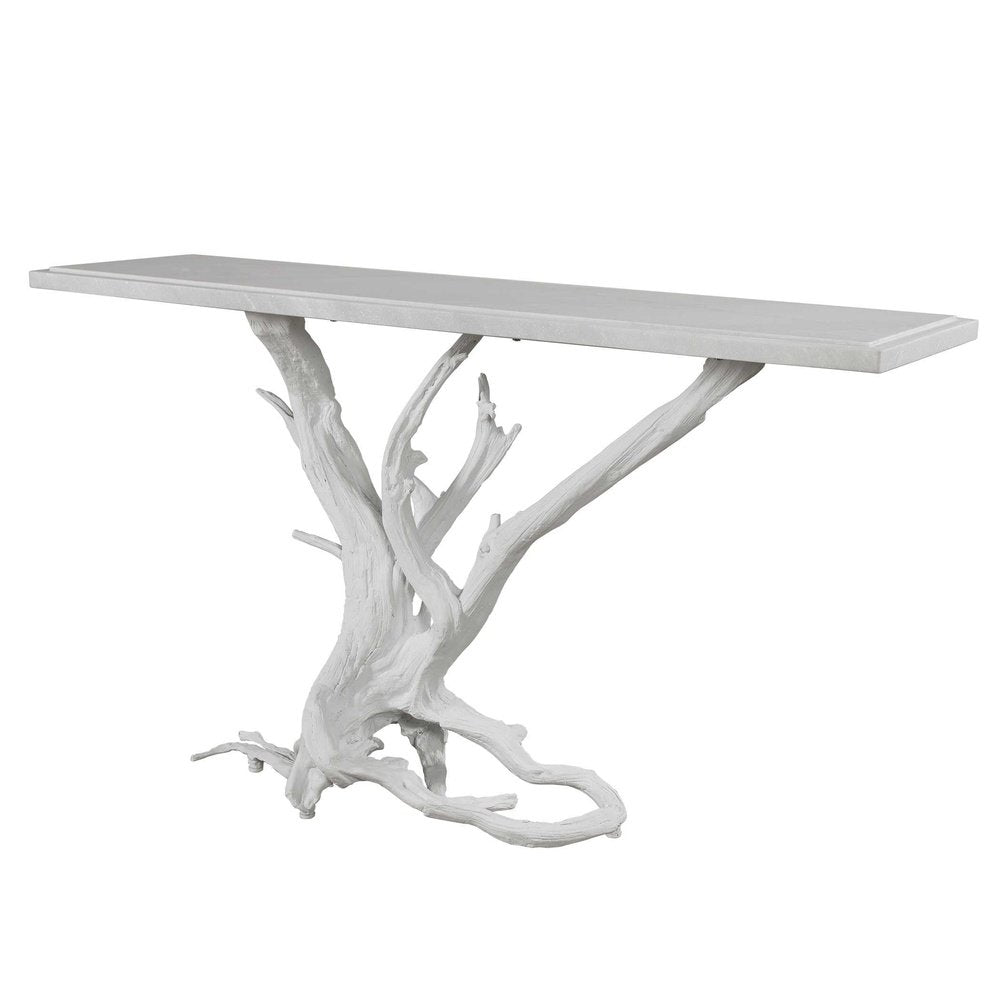 Product photograph of Uttermost Black Label Big Sur Console Table - Matte White from Olivia's.