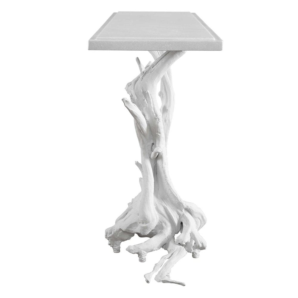 Product photograph of Uttermost Black Label Big Sur Console Table - Matte White from Olivia's.