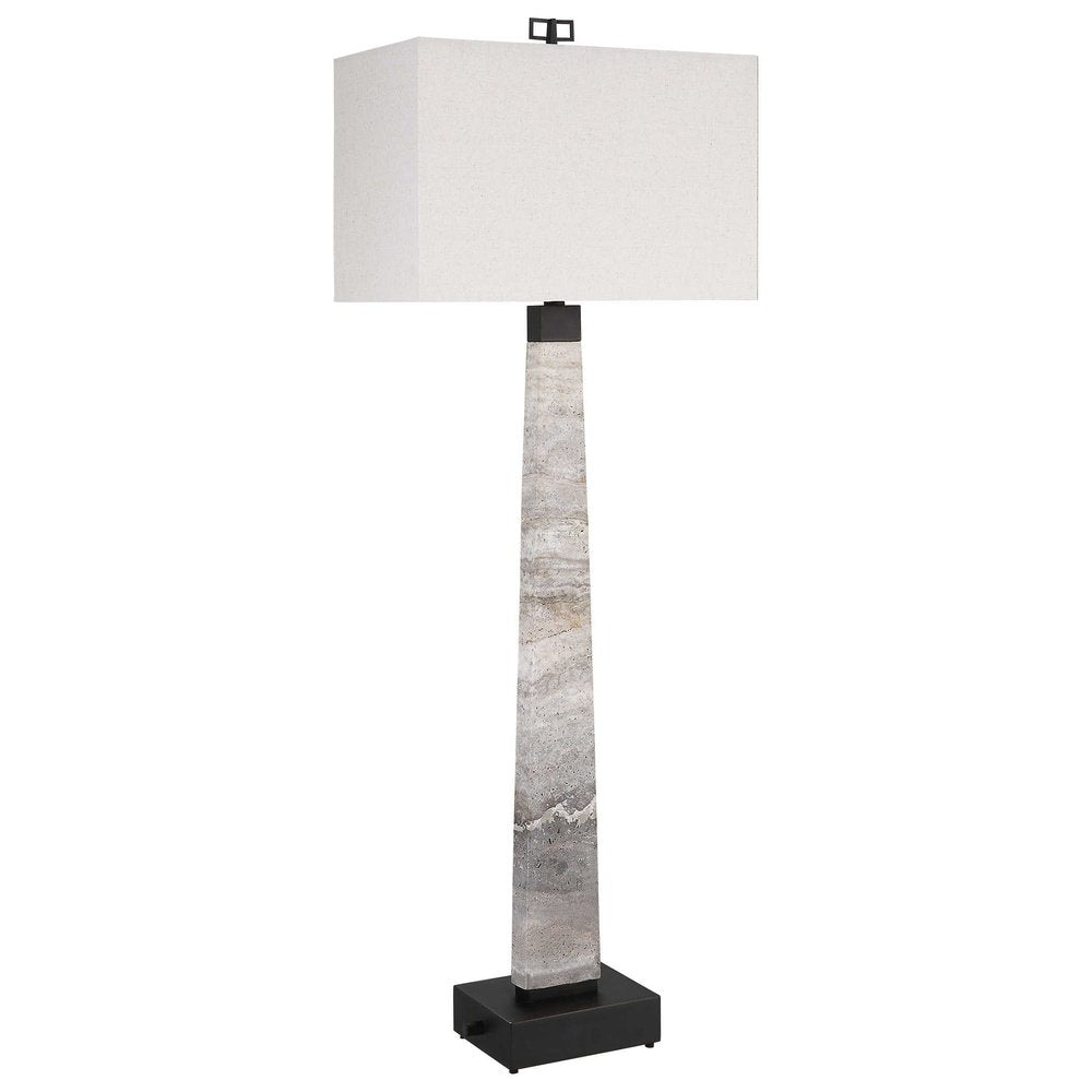 Product photograph of Uttermost Black Label Spire Buffet Lamp - Rustic Gray Stone Bronze from Olivia's.