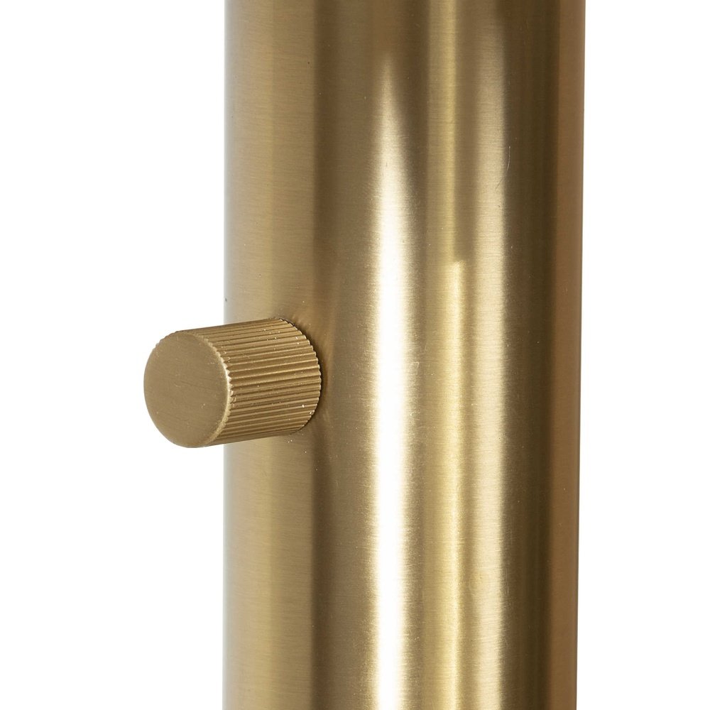 Product photograph of Uttermost Black Label Telescope Floor Lamp - White Marble Brass from Olivia's.
