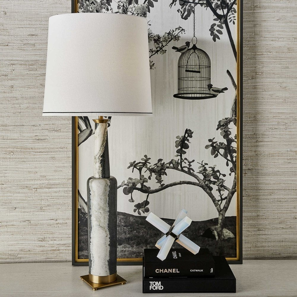 Product photograph of Uttermost Black Label Statuesque Table Lamp - Panda Marble from Olivia's.