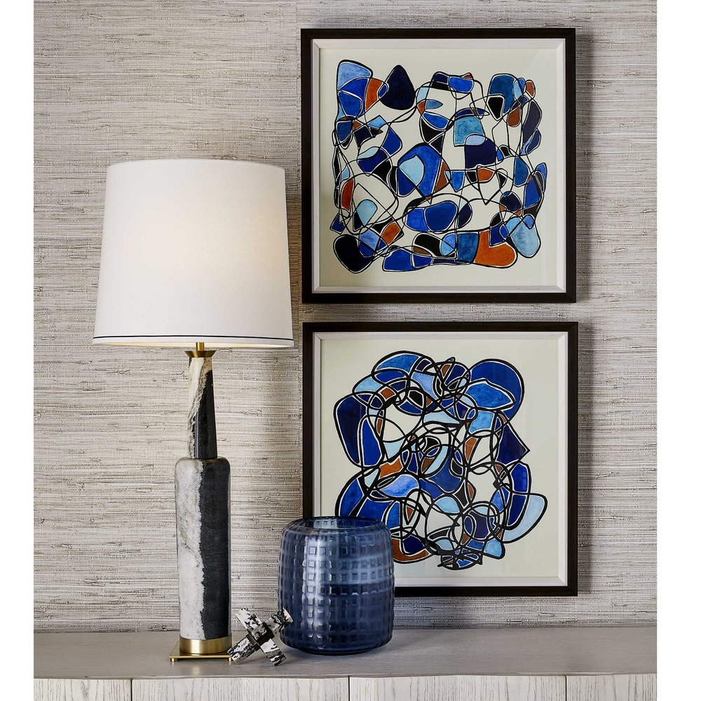 Product photograph of Uttermost Black Label Statuesque Table Lamp - Panda Marble from Olivia's.