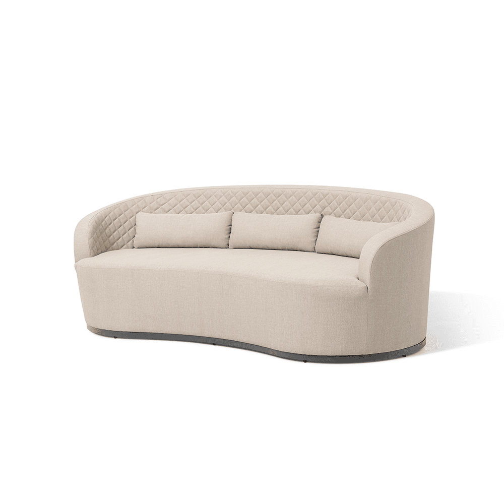 Product photograph of Maze Outdoor Ambition Curve 3 Seater Sofa Daybed With Curved Footstool In Oatmeal from Olivia's