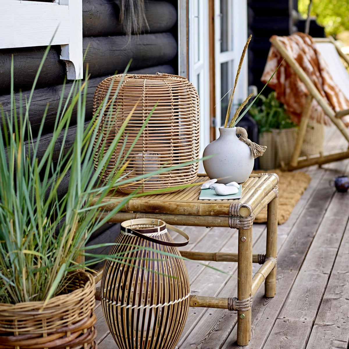 Product photograph of Bloomingville Outdoor Sole Bamboo Coffee Table In Natural Large from Olivia's.