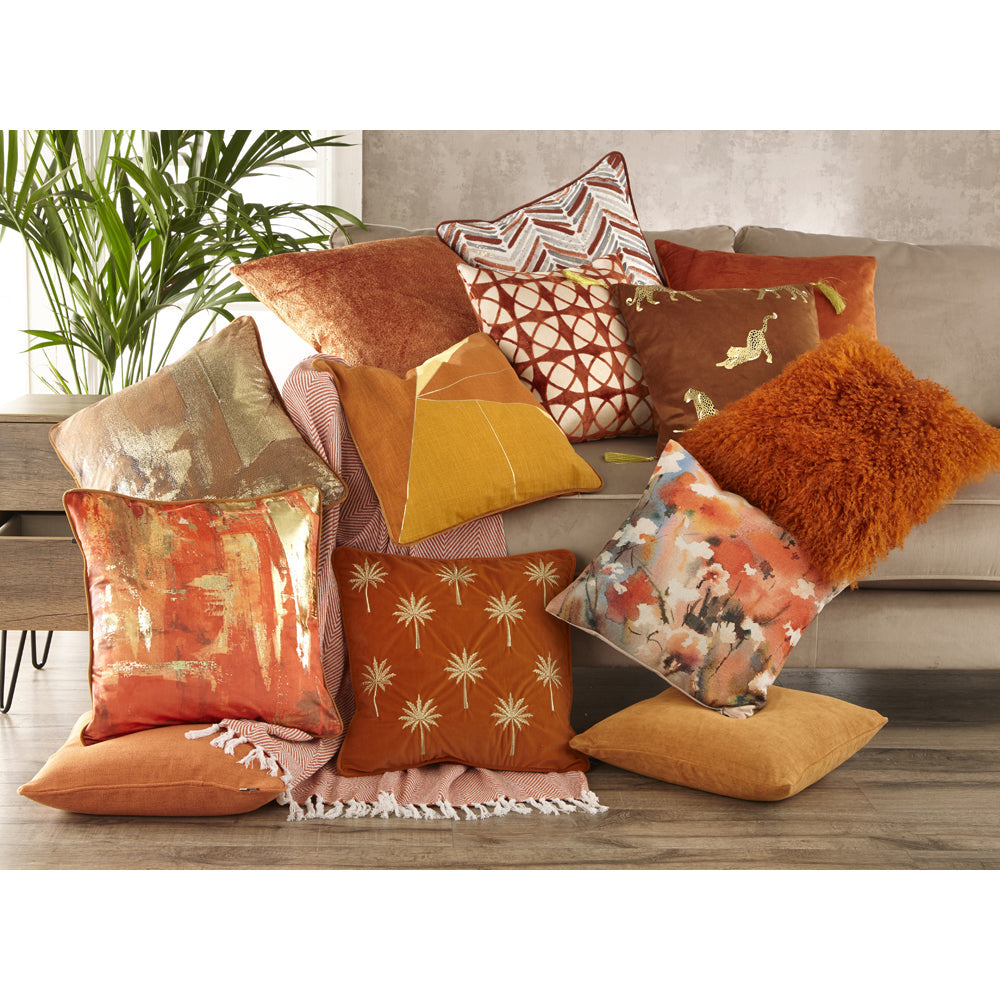 Product photograph of Malini Luxe Cushion Paprika Outlet Small from Olivia's.