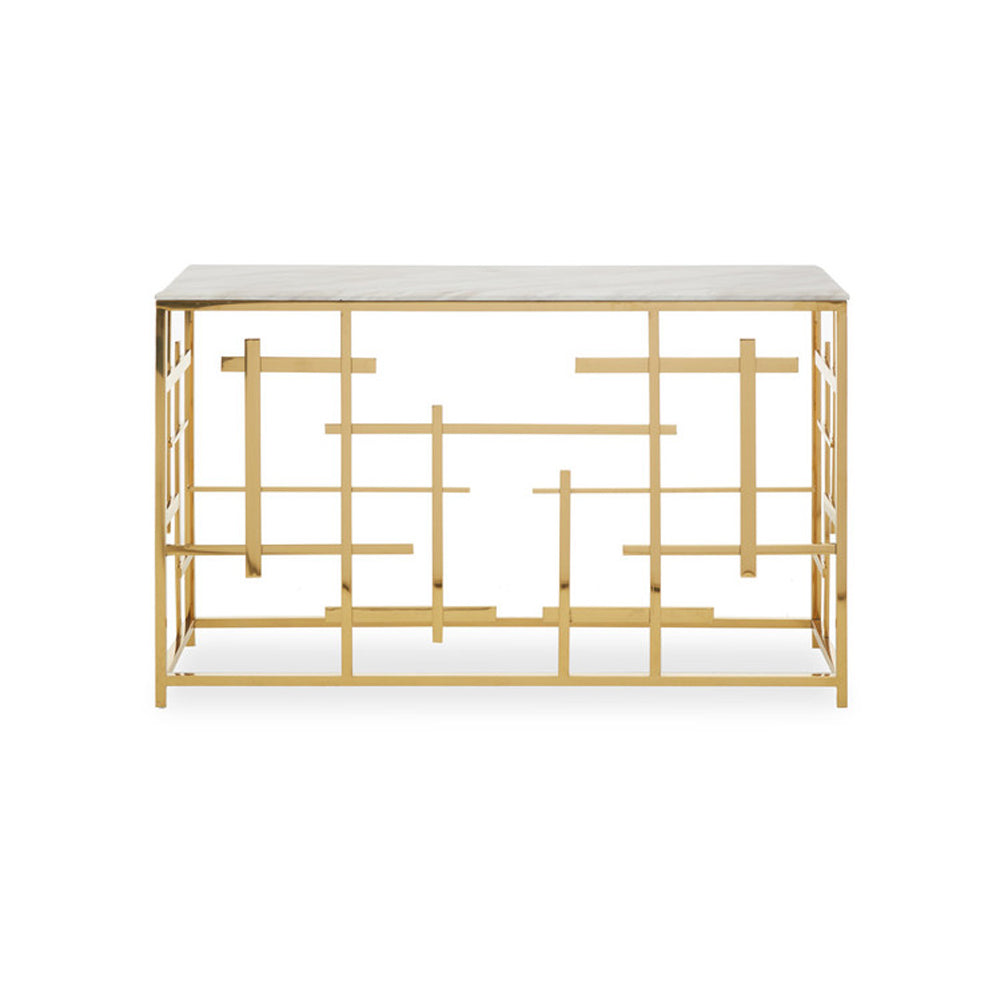 Product photograph of Olivia S Boutique Hotel Collection - April Gold Console Table from Olivia's