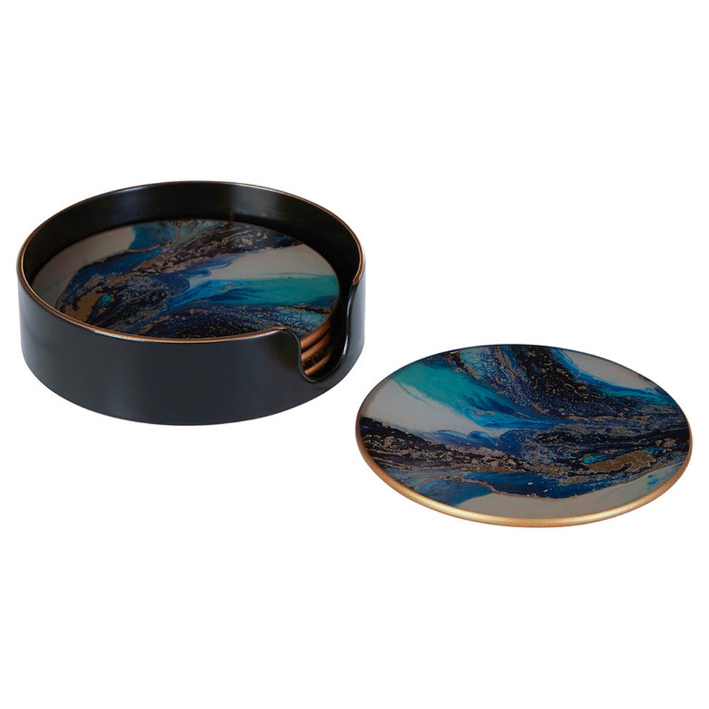 Olivias Faux Marble Turquoise Coasters