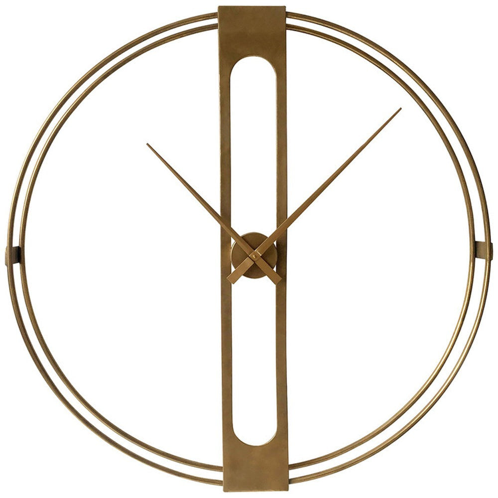 Product photograph of Olivia S Boutique Hotel Collection - Brass Round Wall Clock from Olivia's