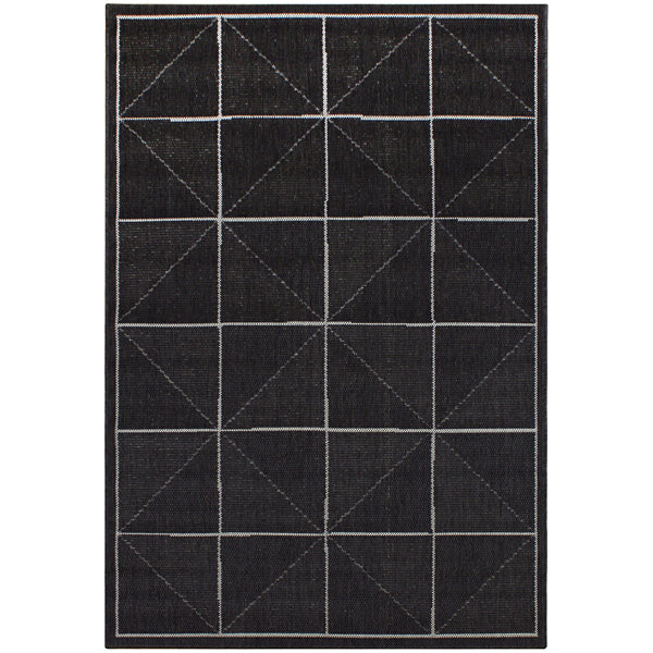 Asiatic Carpets Patio Machine Woven Rug Charcoal Check 160 X 230cm