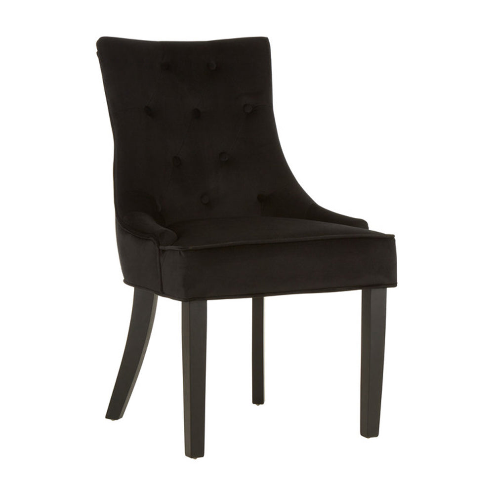 Product photograph of Olivia S Luxe Collection - Daxi Dining Chair Black Velvet from Olivia's