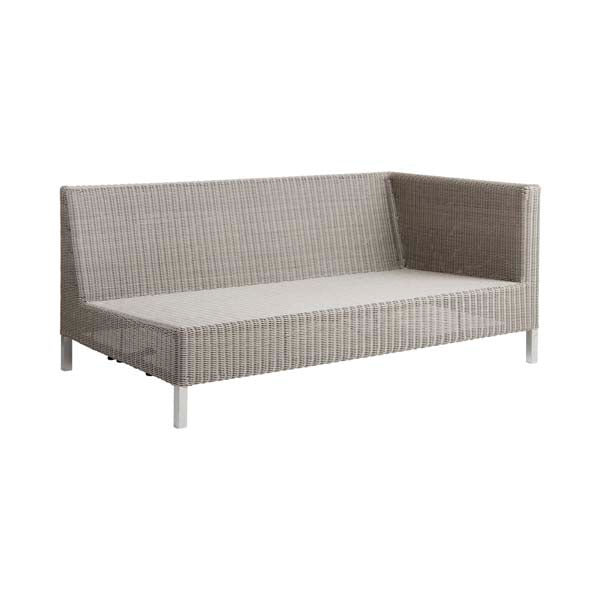 Product photograph of Cane-line Connect 2-seater Outdoor Sofa Left Module Fiber Taupe from Olivia's