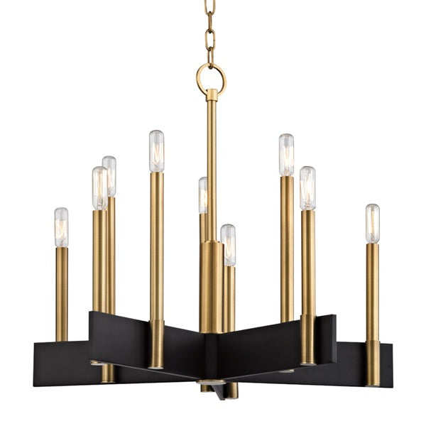 Product photograph of Hudson Valley Lighting Abrams Steel 10 Light Chandelier Outlet from Olivia's