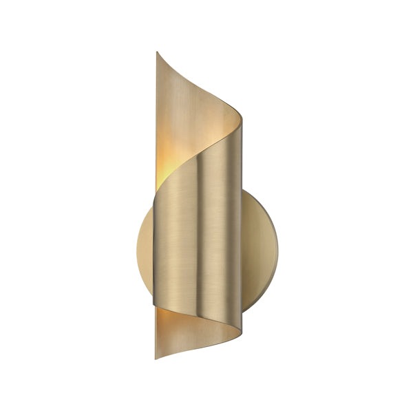 Product photograph of Hudson Valley Lighting Evie Steel 1 Light Wall Sconce In Aged Brass from Olivia's