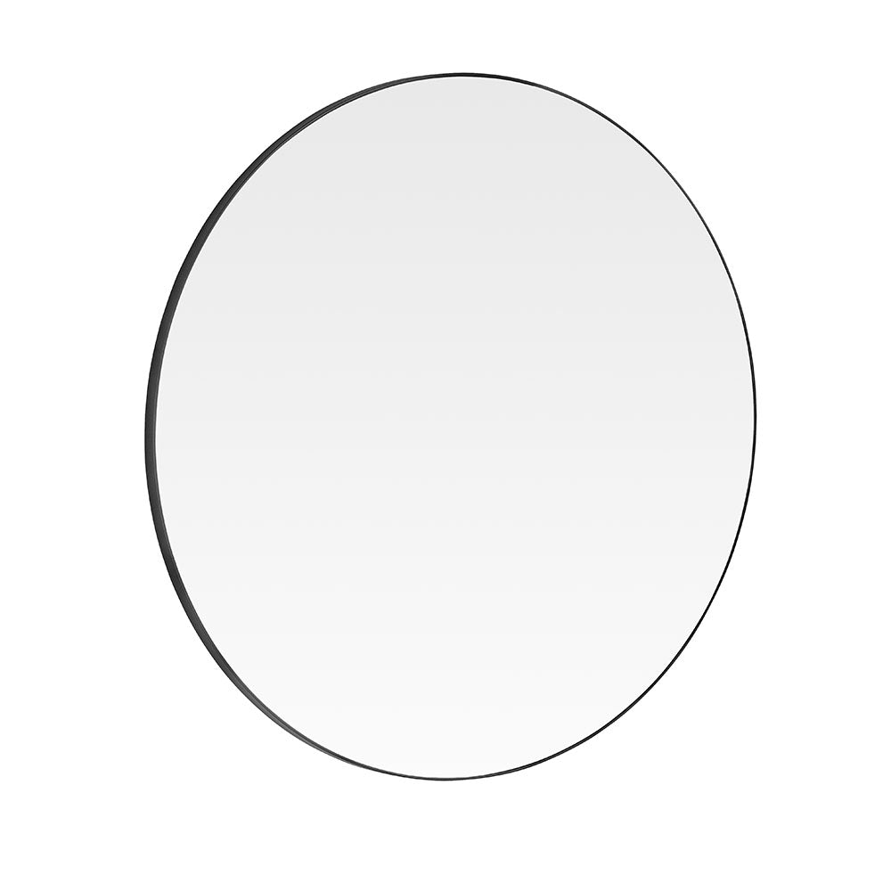 Product photograph of Olivia S Tuvalu Round Wall Mirror In Black from Olivia's.