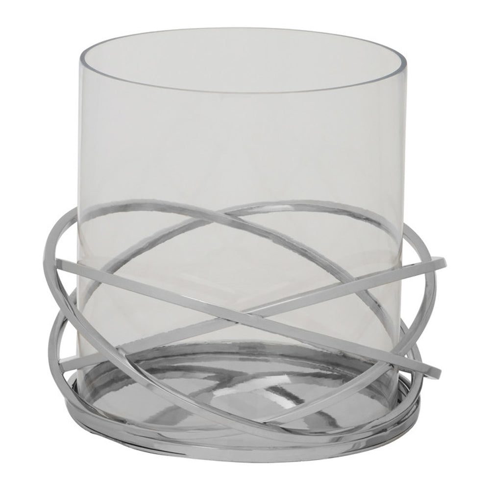 Product photograph of Olivia S Luxe Collection - Twist Silver Candle Holder Large from Olivia's