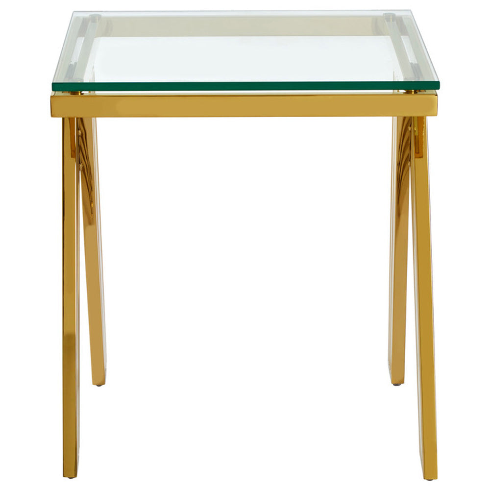 Olivias Pipe Gold Side Table