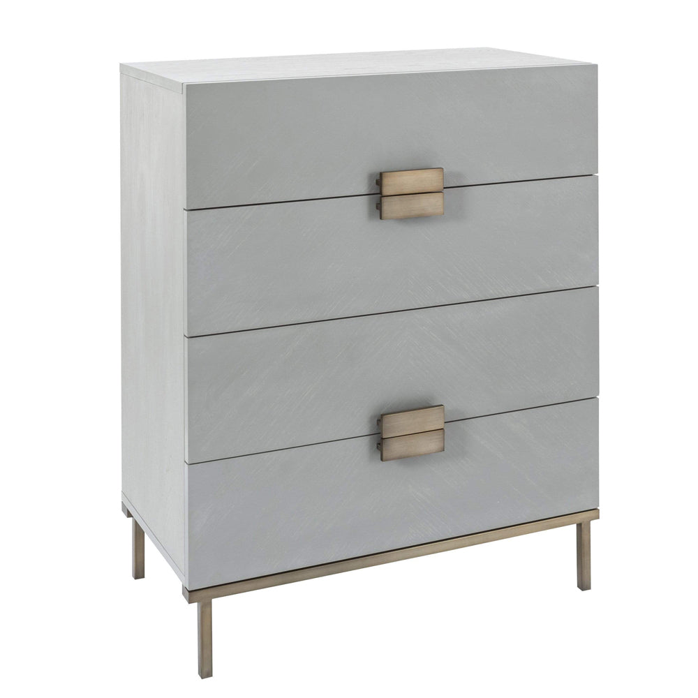 Product photograph of Twenty10 Designs Lilly Wide Grey 4 Drawer Chest Of Drawers from Olivia's