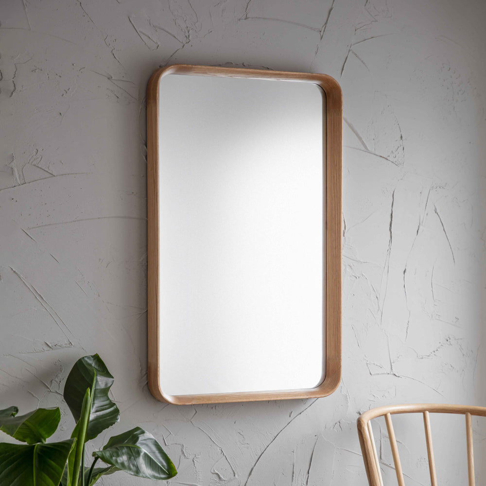 Product photograph of Garden Trading Hambledon Rectangular Mirror Oak from Olivia's