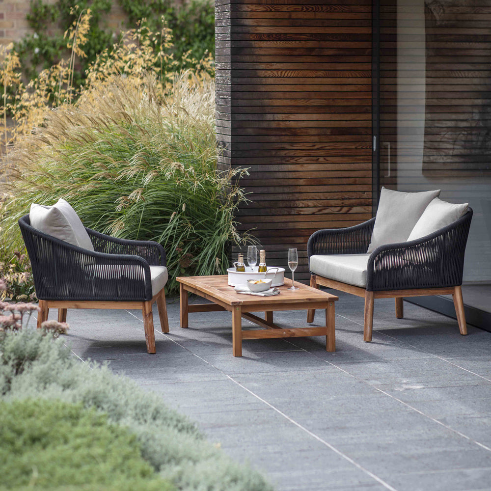 Product photograph of Garden Trading Luccombe Armchair Set Black from Olivia's
