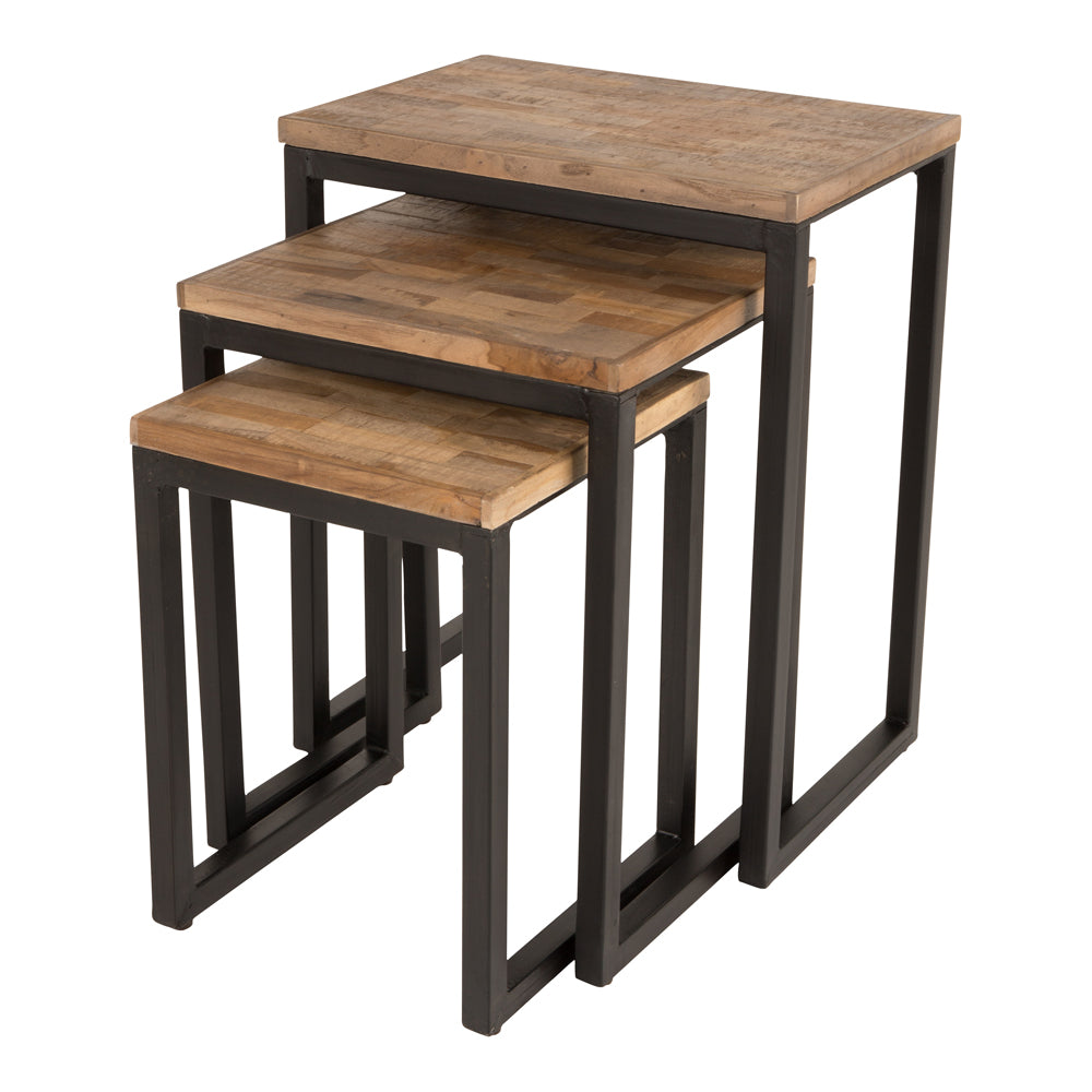 Product photograph of Olivia S Nordic Living Collection - Set Of 3 Suri Side Table Brown from Olivia's