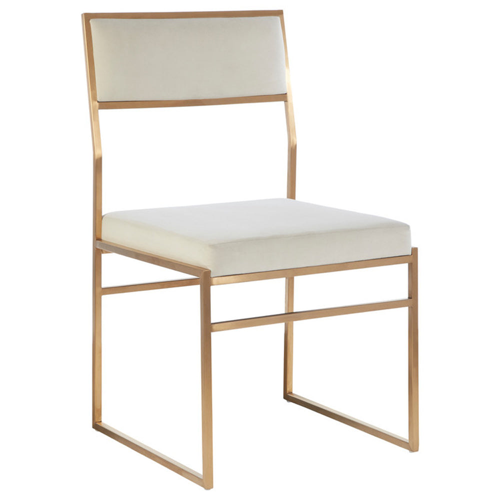 Olivias Milly White Velvet Dining Chair