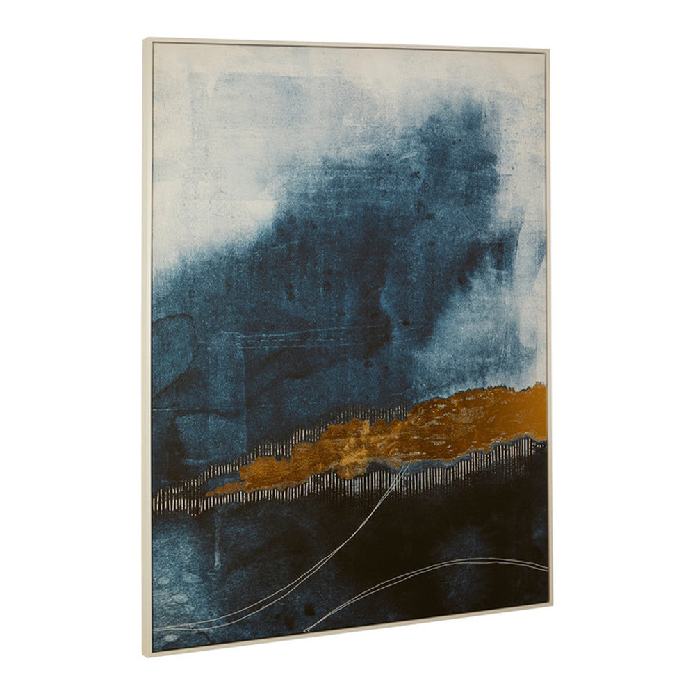 Product photograph of Olivia S Luxe Collection - Blue And Gold Foil Wall Art from Olivia's