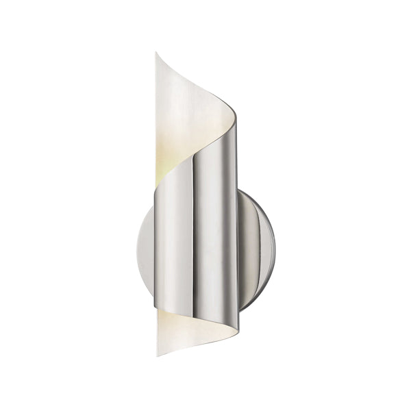 Product photograph of Hudson Valley Lighting Evie Steel 1 Light Wall Sconce In Polished Nickel from Olivia's