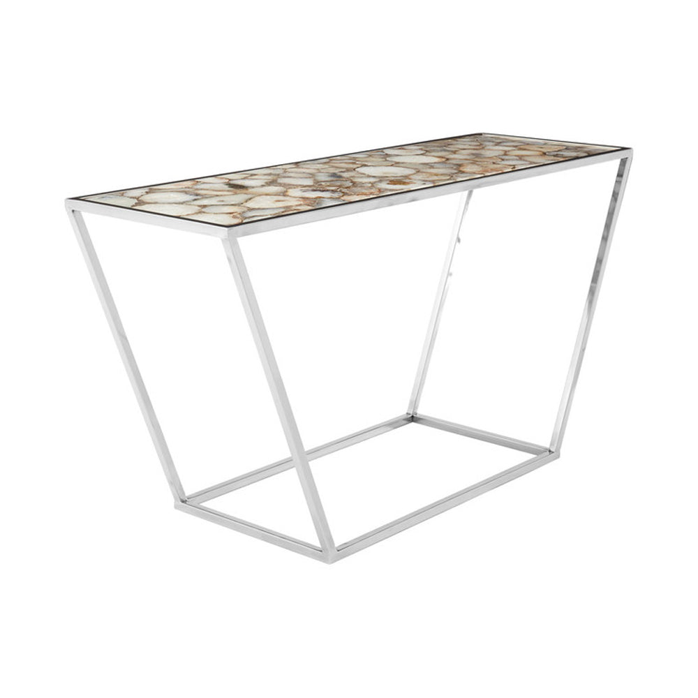 Olivias White Agate Console Table