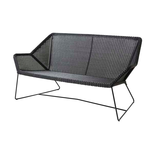 Product photograph of Cane-line Breeze 2-seater Lounge Outdoor Sofa Fiber Black from Olivia's