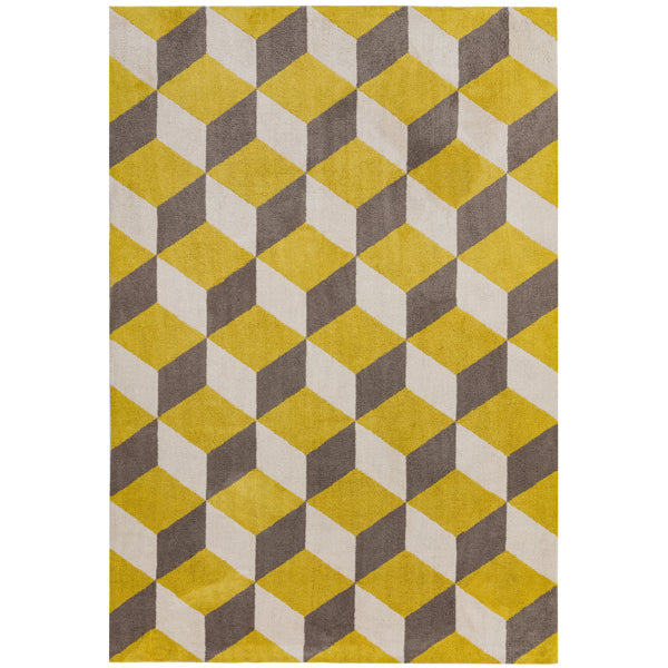 Asiatic Carpets Arlo Machine Knitted Rug Yellow Block 120 X 170cm